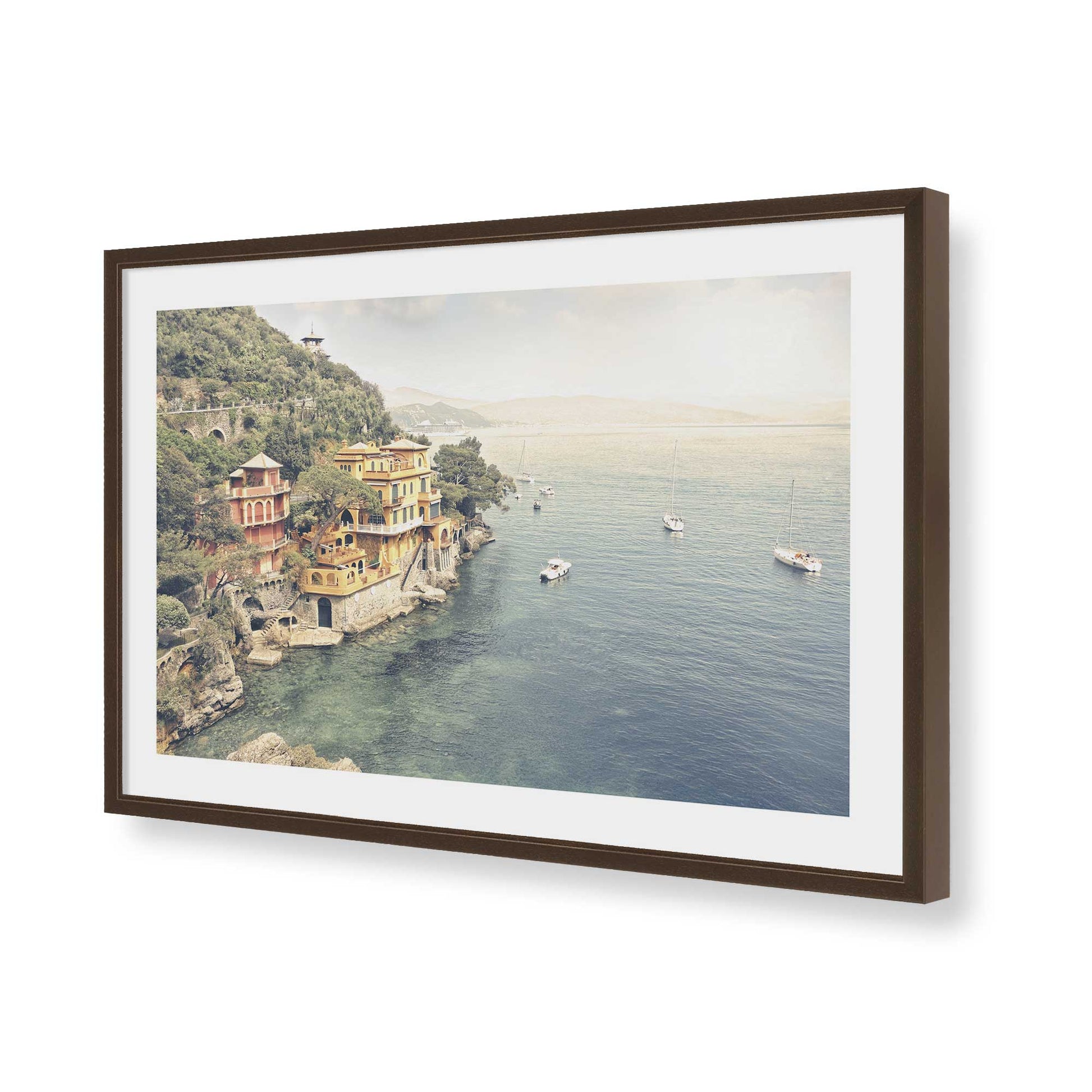 [Color:Brown], Picture of art in a Brown frame of the corner
