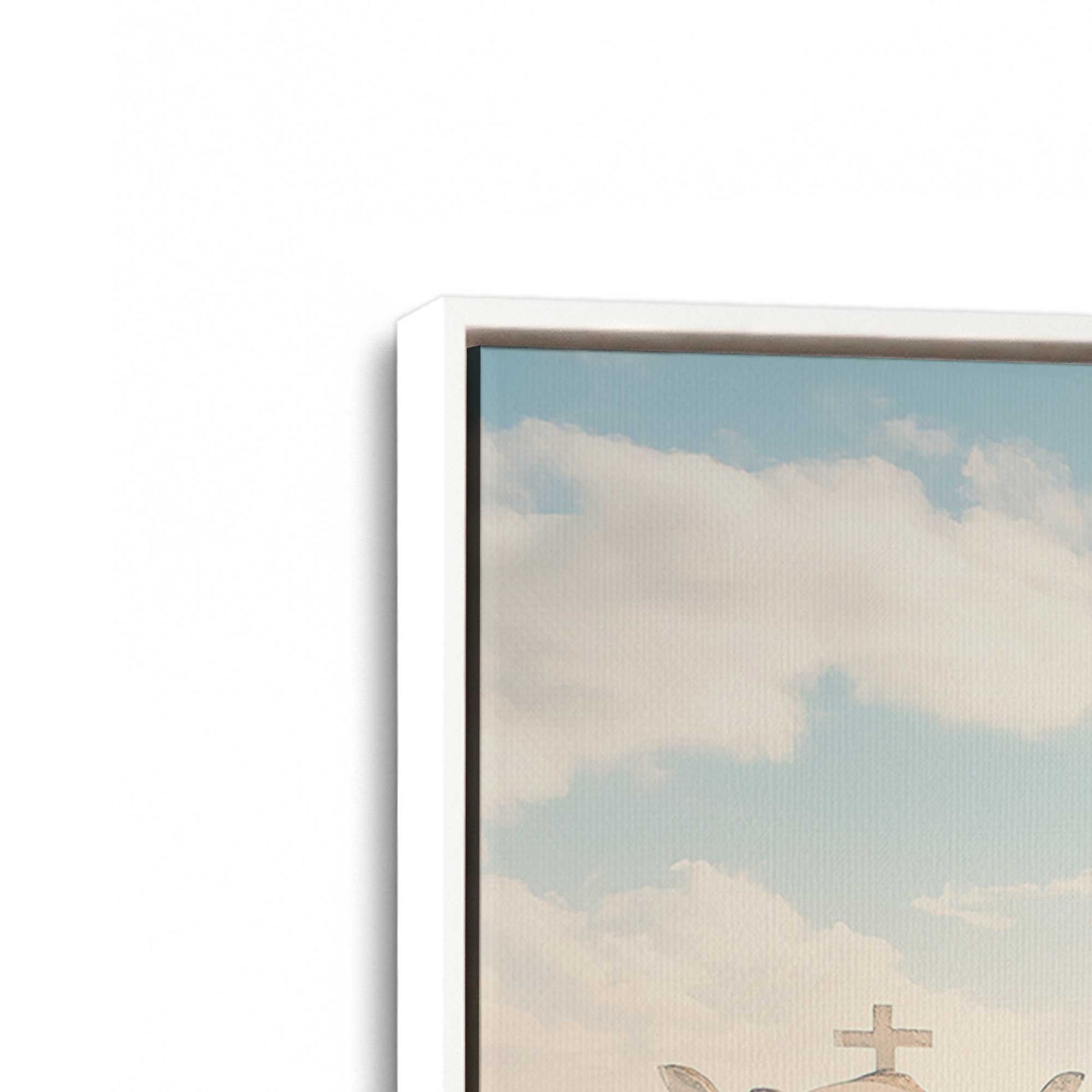[Color:Opaque White], Picture of art in a White frame at an angle