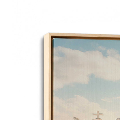 [Color:American Maple], Picture of art in a American Maple frame at an angle