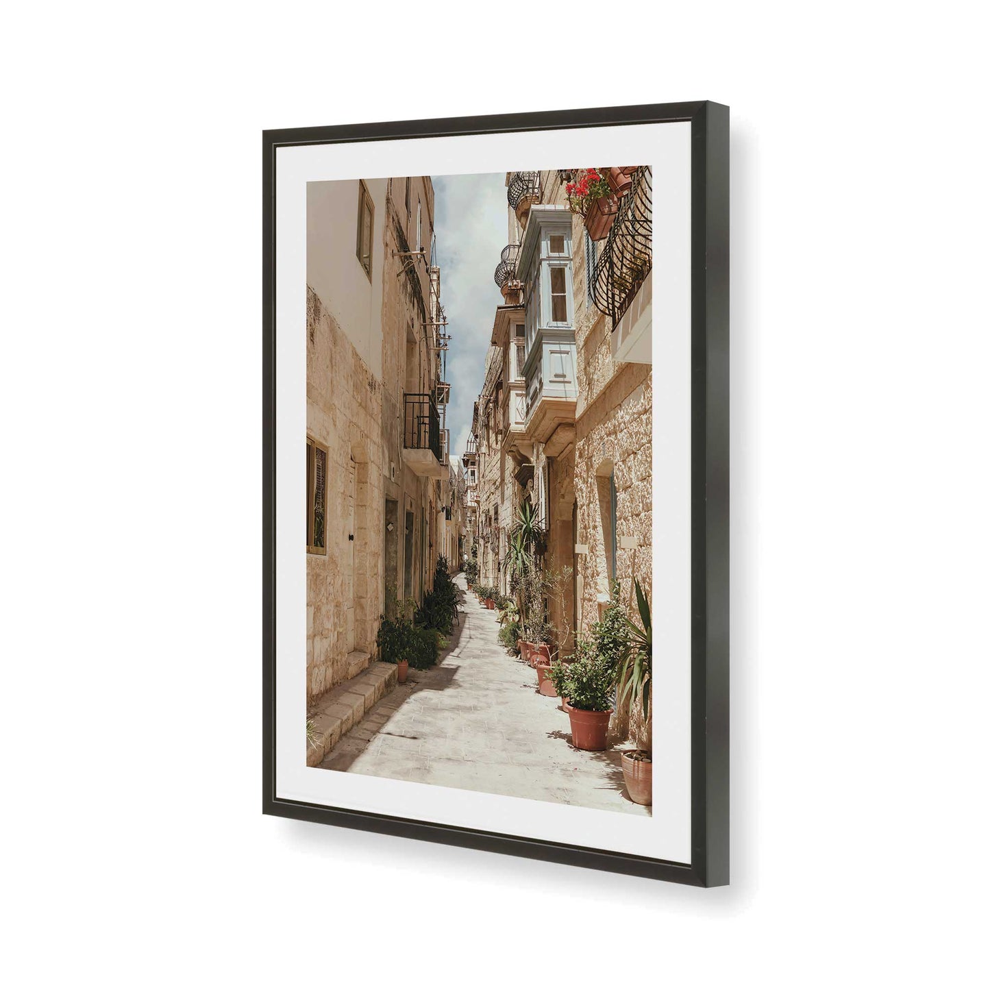 [Color:Satin Black], Picture of art in a Satin Black frame of the corner