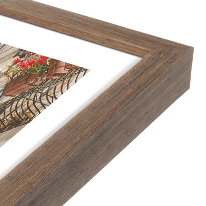 [Color:Walnut], Picture of art in a Walnut frame at an angle