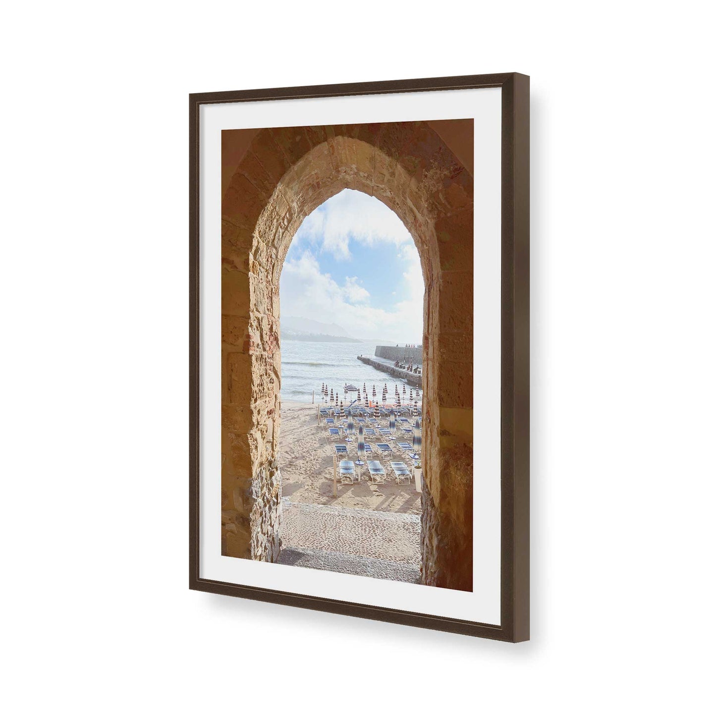 [Color:Brown], Picture of art in a Brown frame of the corner