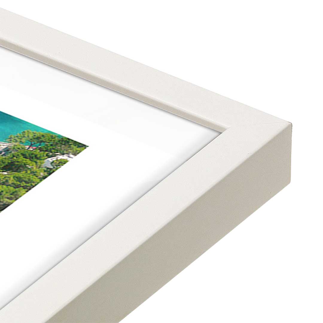 [Color:Opaque White], Picture of art in a Opaque White frame at an angle