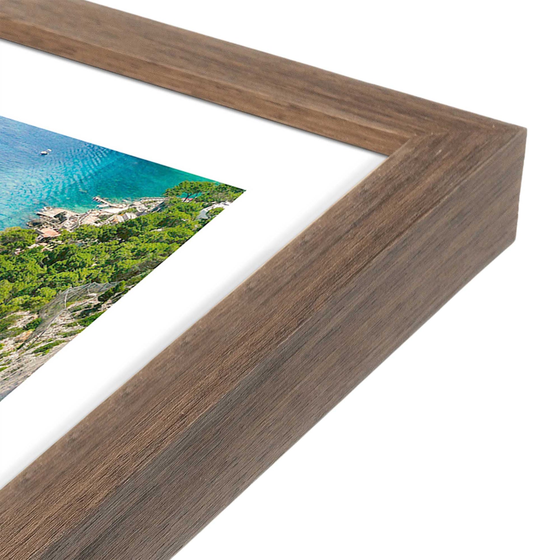 [Color:Walnut], Picture of art in a Walnut frame at an angle
