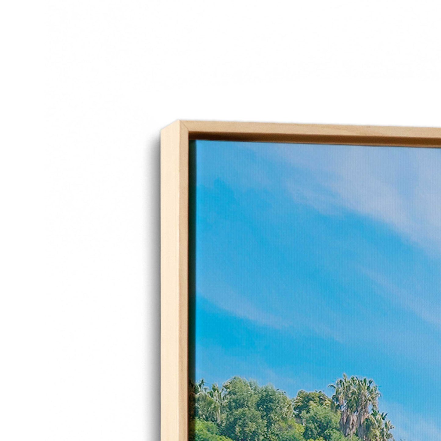 [Color:American Maple], Picture of art in a American Maple frame at an angle
