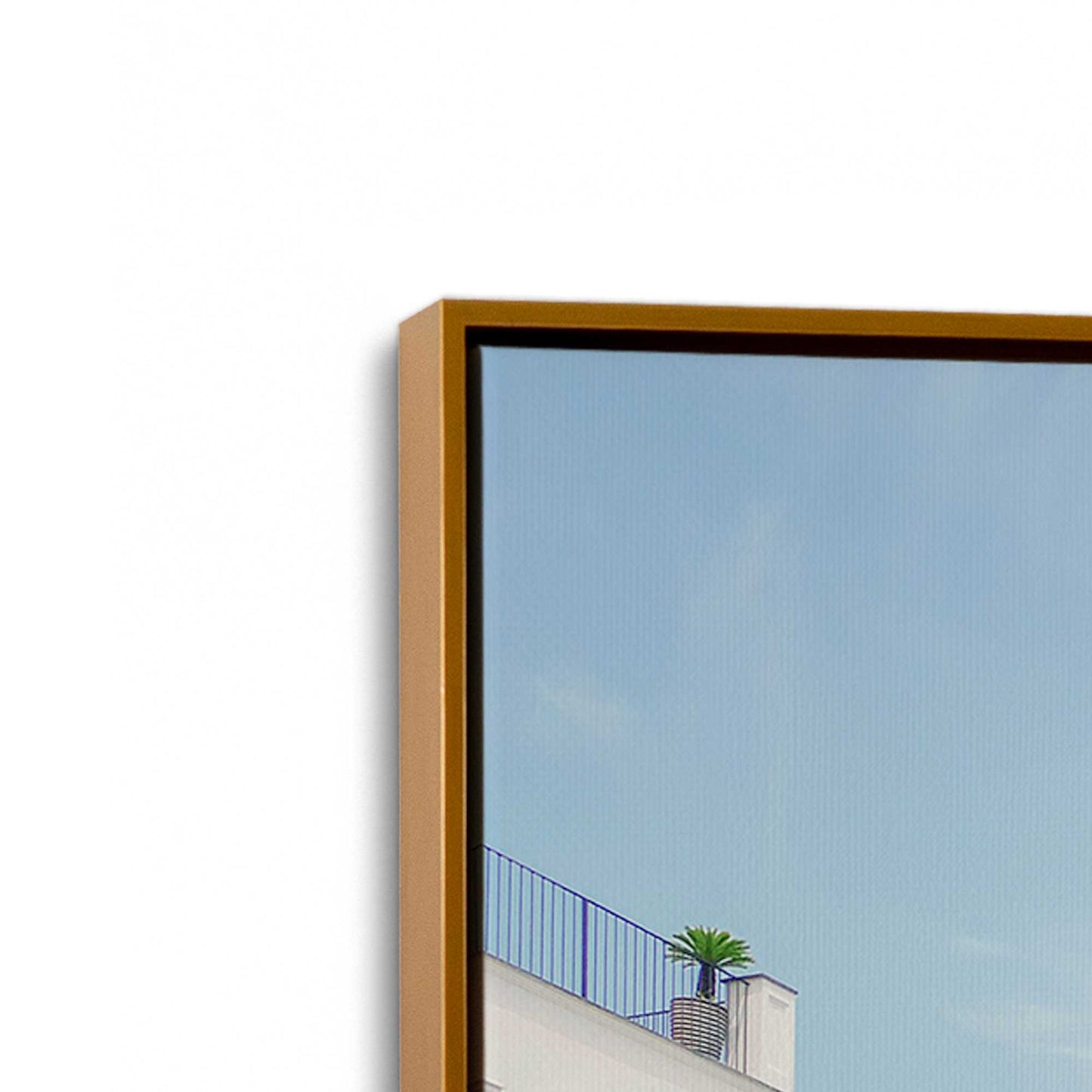 [Color:Polished Gold], Picture of art in a Polished Gold frame at an angle