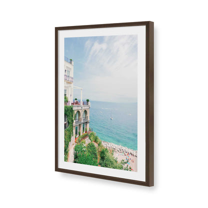[Color:Brown], Picture of art in a Brown frame of the corner