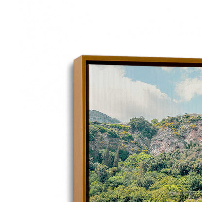 [Color:Polished Gold], Picture of art in a Polished Gold frame at an angle