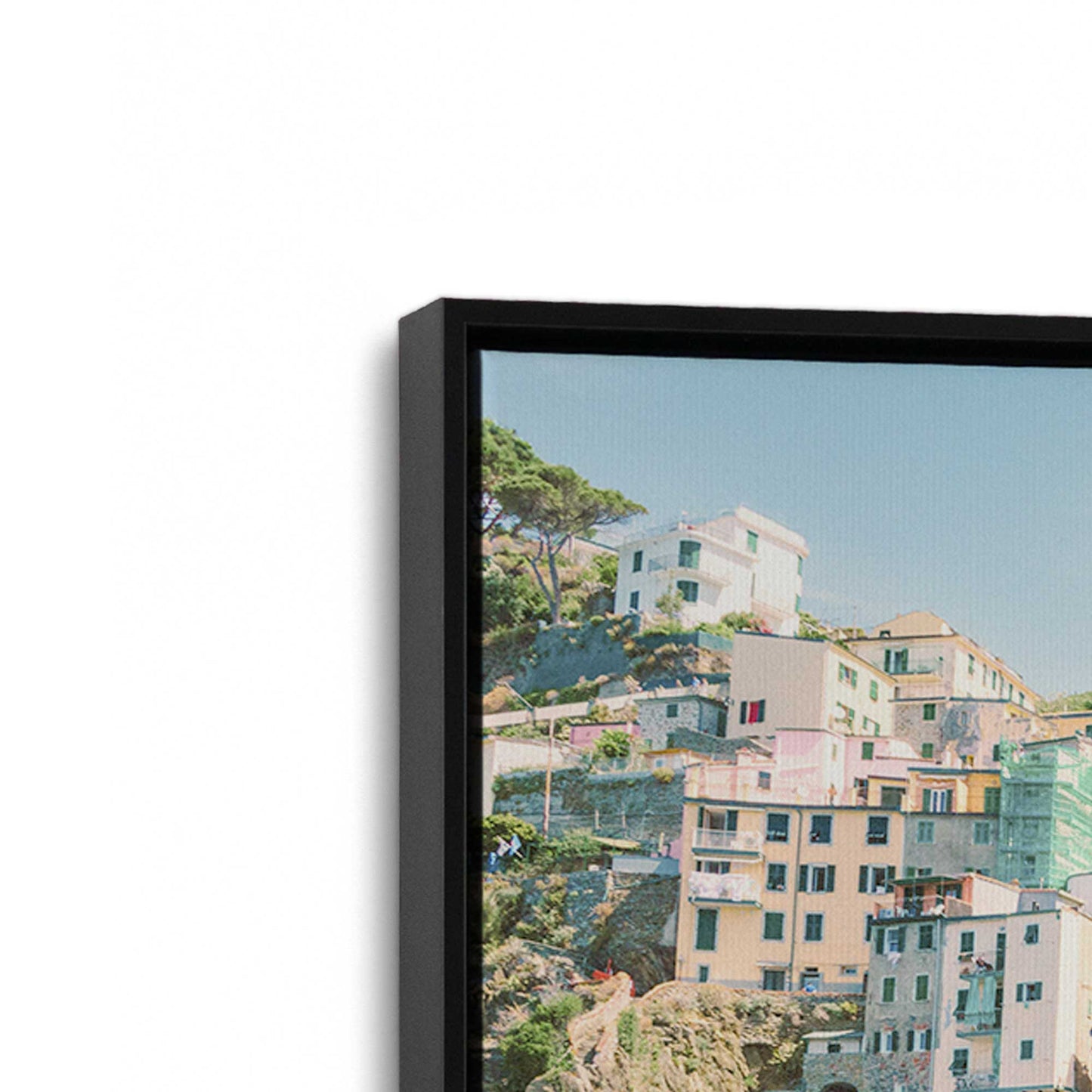 [Color:Satin Black], Picture of art in a Satin Black frame at an angle