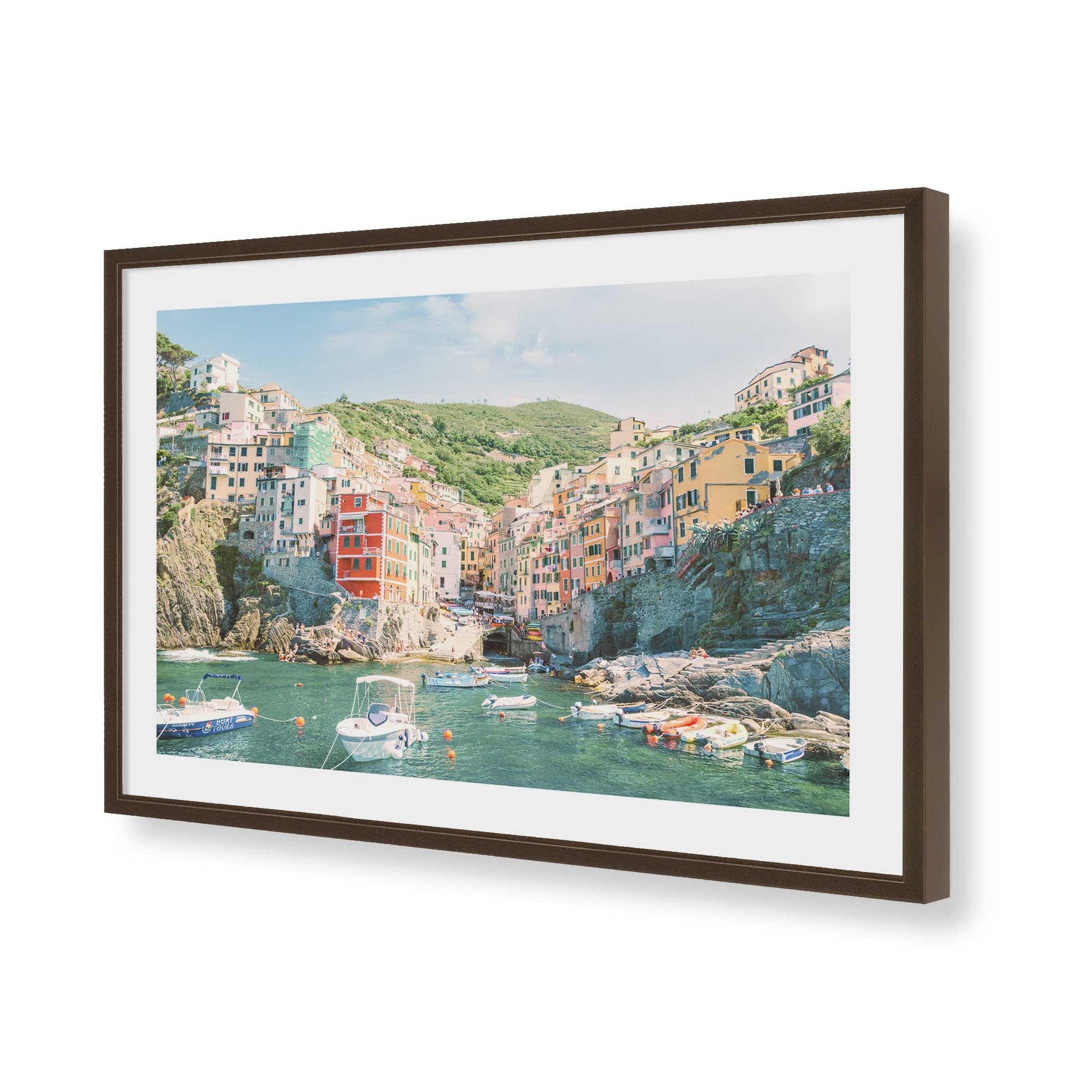 [Color:Brown], Picture of art in a Brown frame of the corner