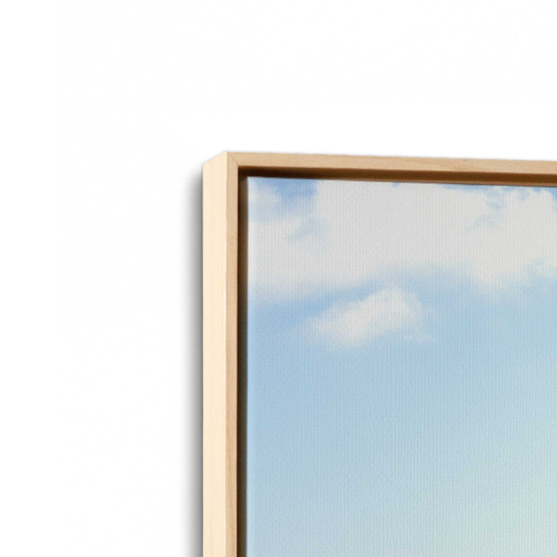 [Color:American Maple], Picture of art in a American Maple frame at an angle