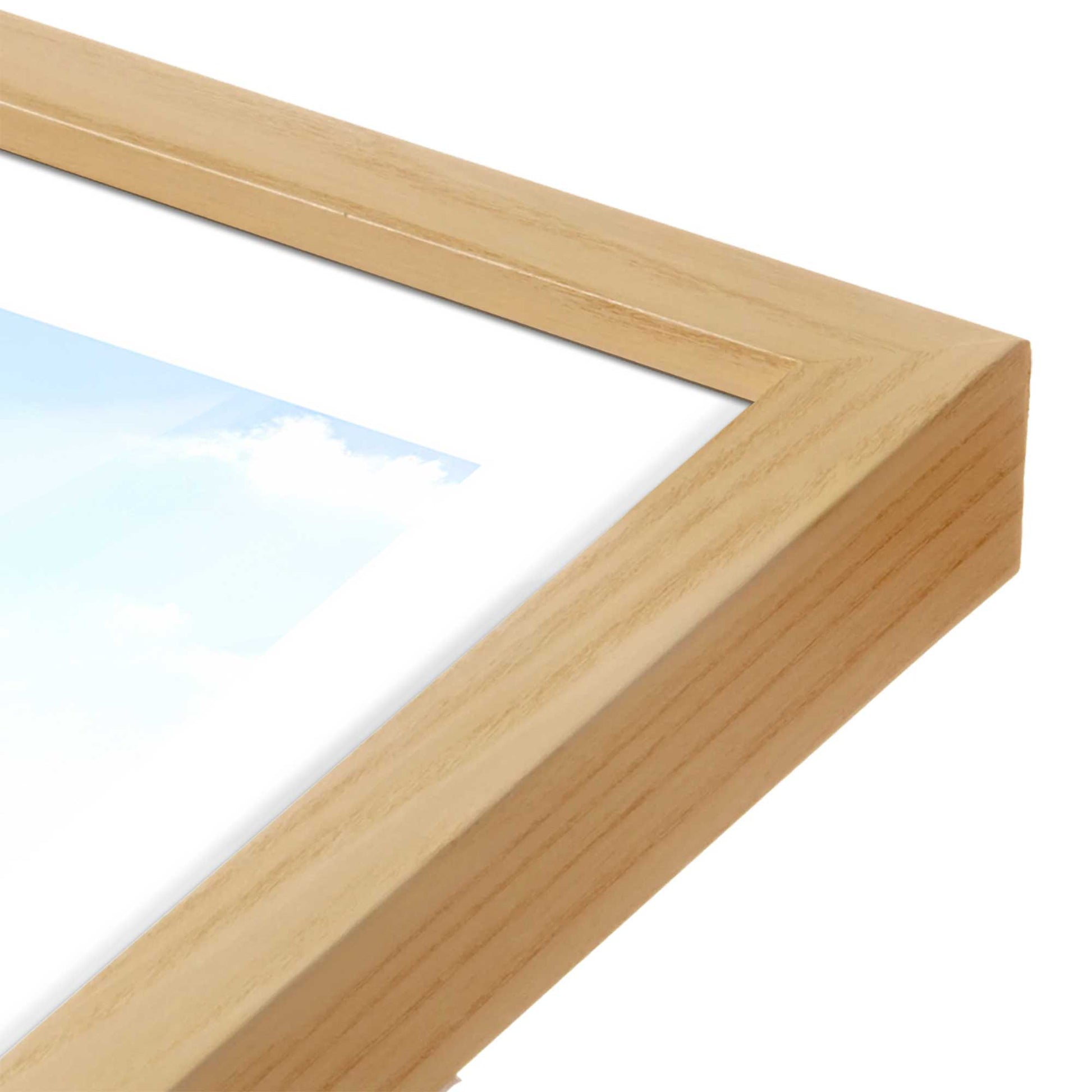 [Color:American Maple], Picture of art in a American Maple frame at an angle