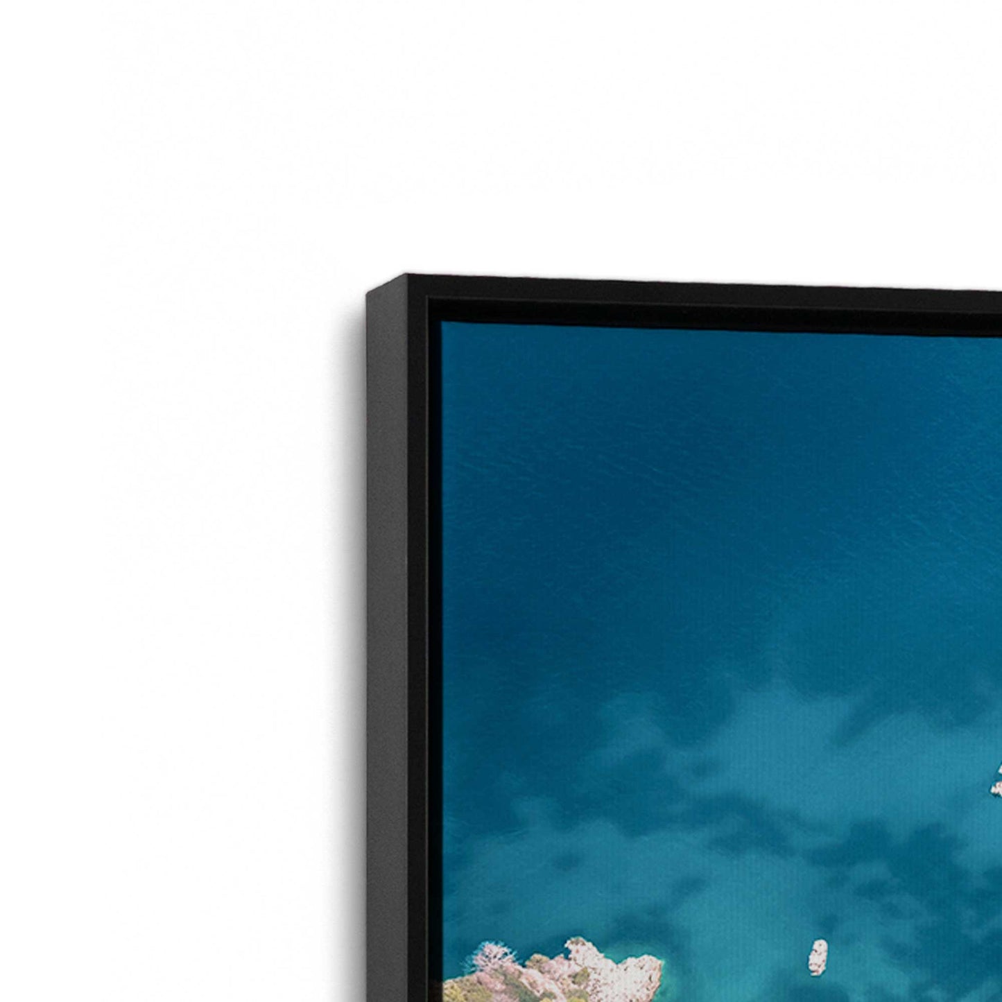 [Color:Satin Black], Picture of art in a Satin Black frame at an angle