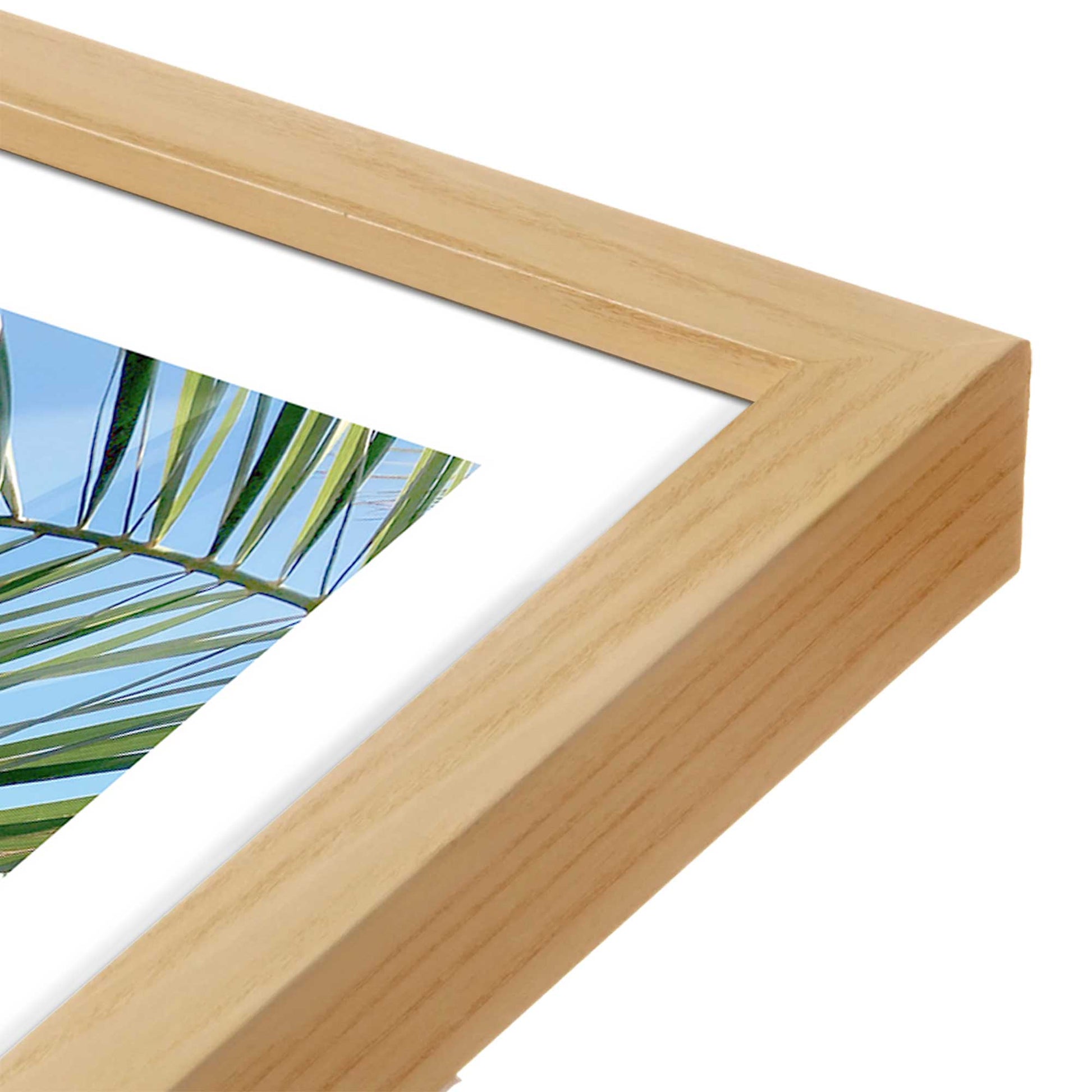 [Color:American Maple], Picture of art in a American Maple frame at an angle