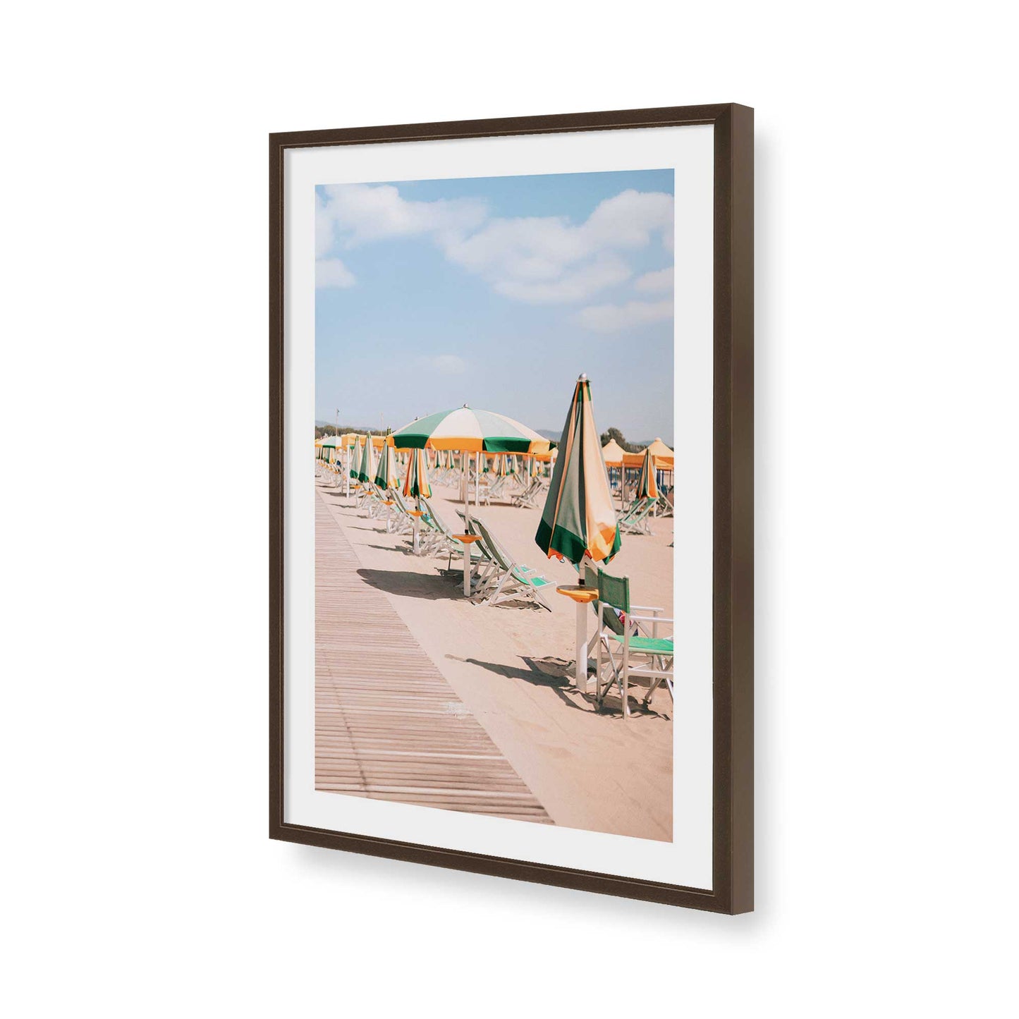 [Color:Brown], Picture of art in a Brown frame of the corner