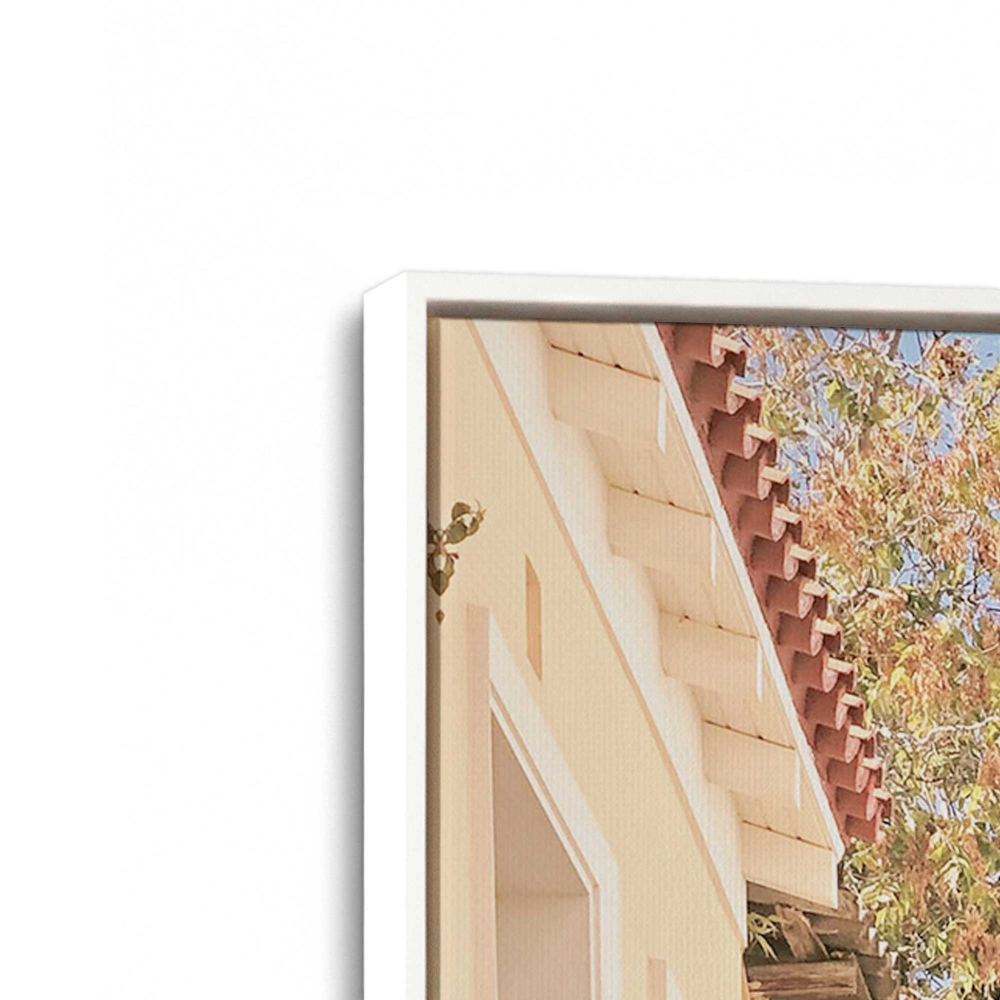 [Color:Opaque White], Picture of art in a White frame at an angle