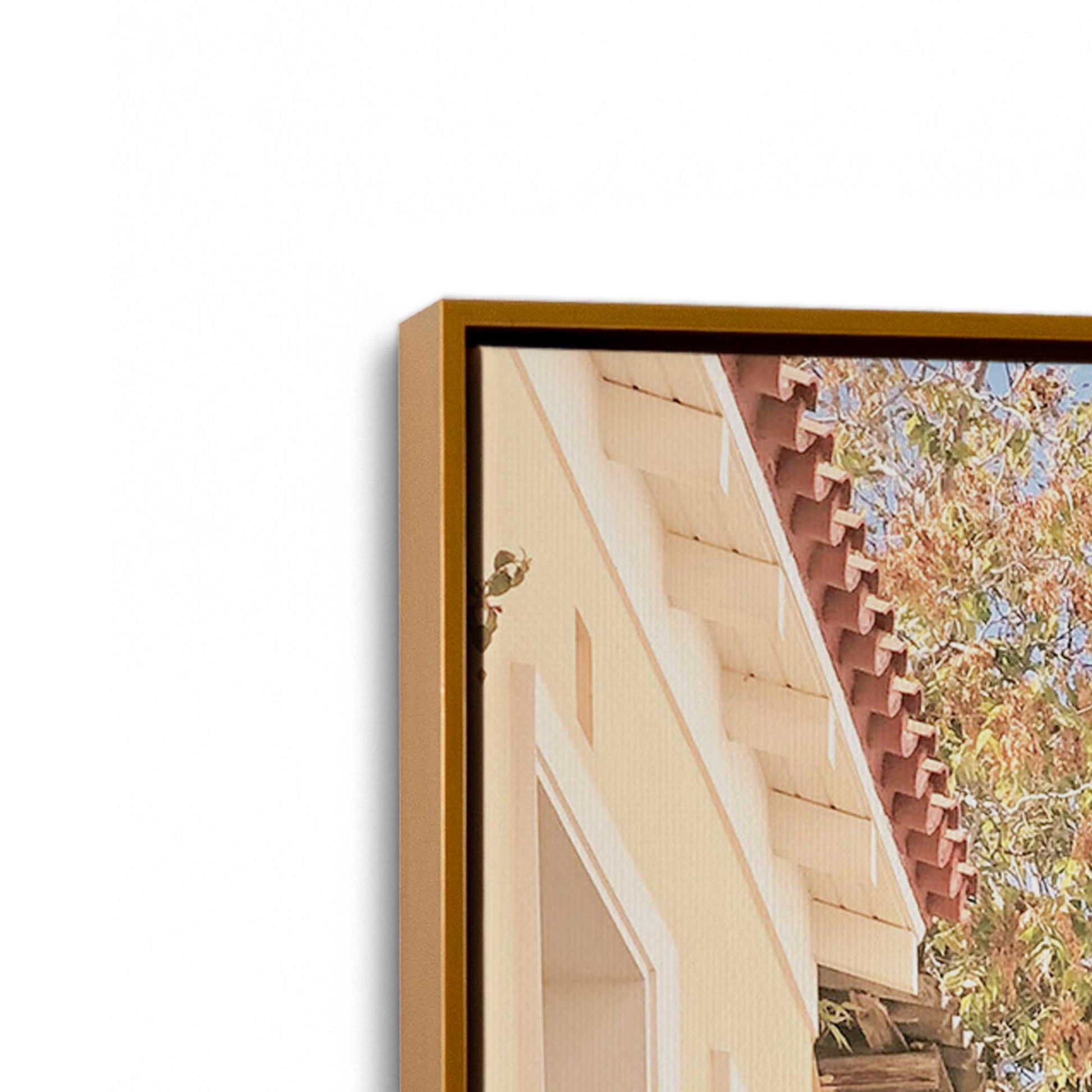 [Color:Polished Gold], Picture of art in a Polished Gold frame at an angle