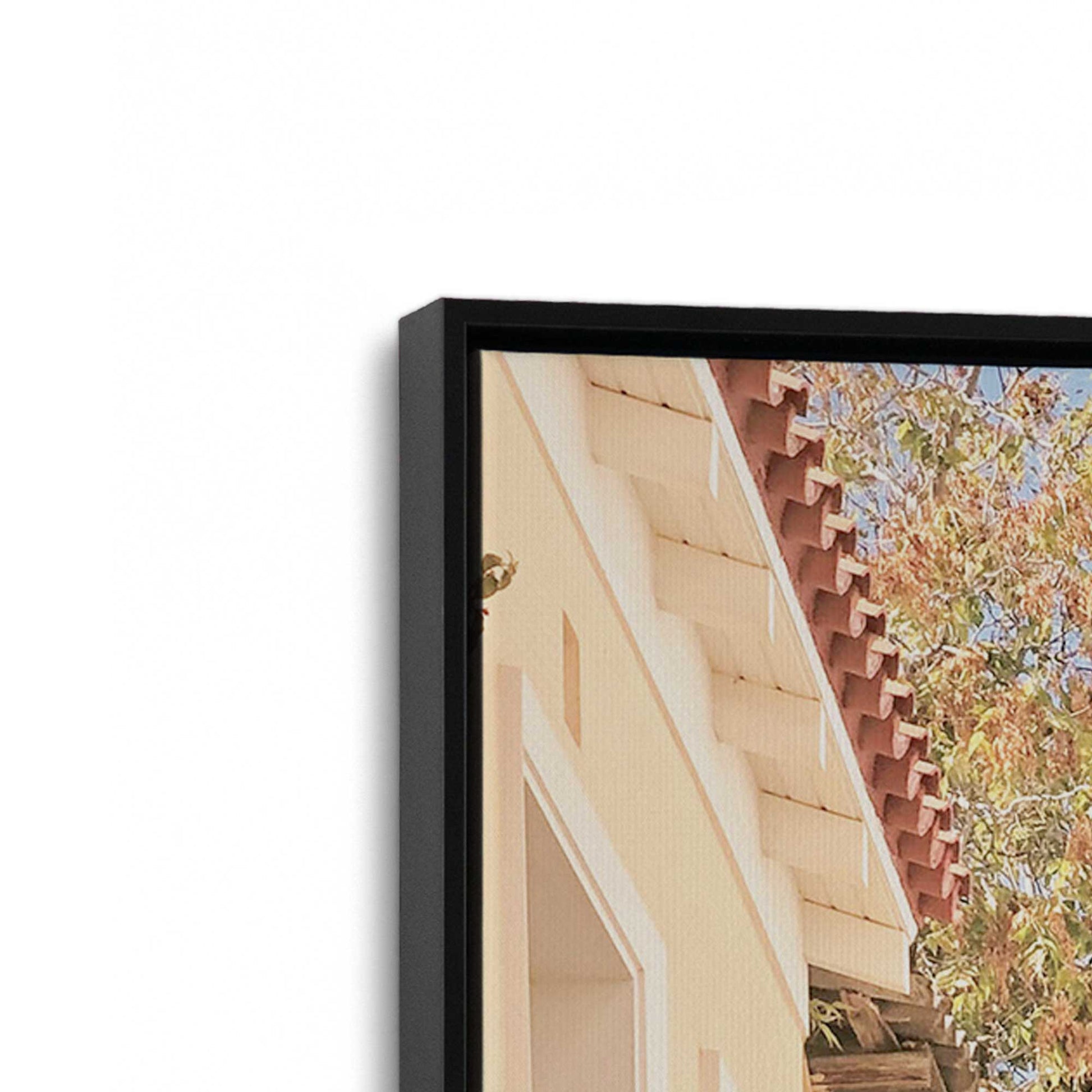 [Color:Satin Black], Picture of art in a Satin Black frame at an angle