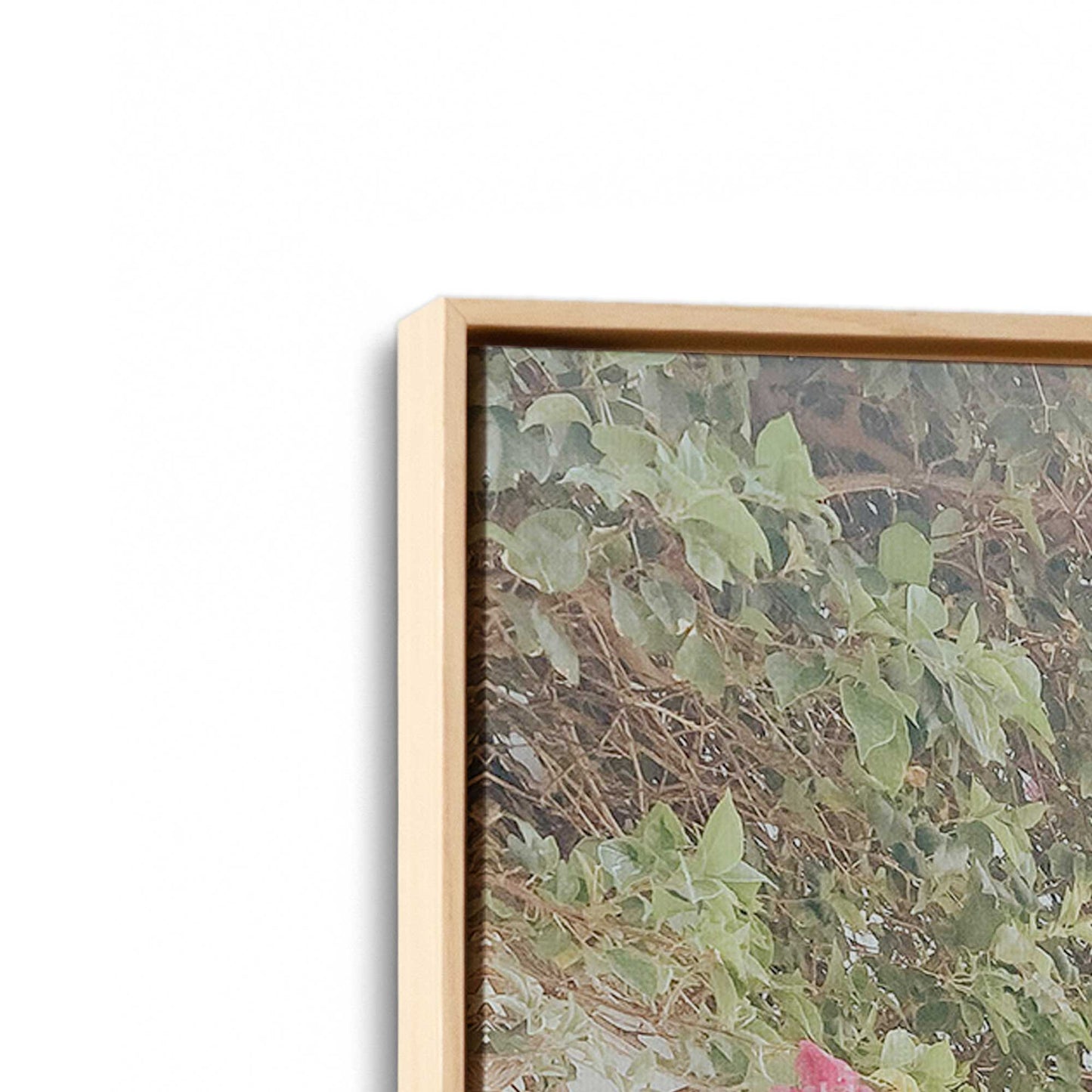[Color:American Maple], Picture of art in a American Maple frame at an angle