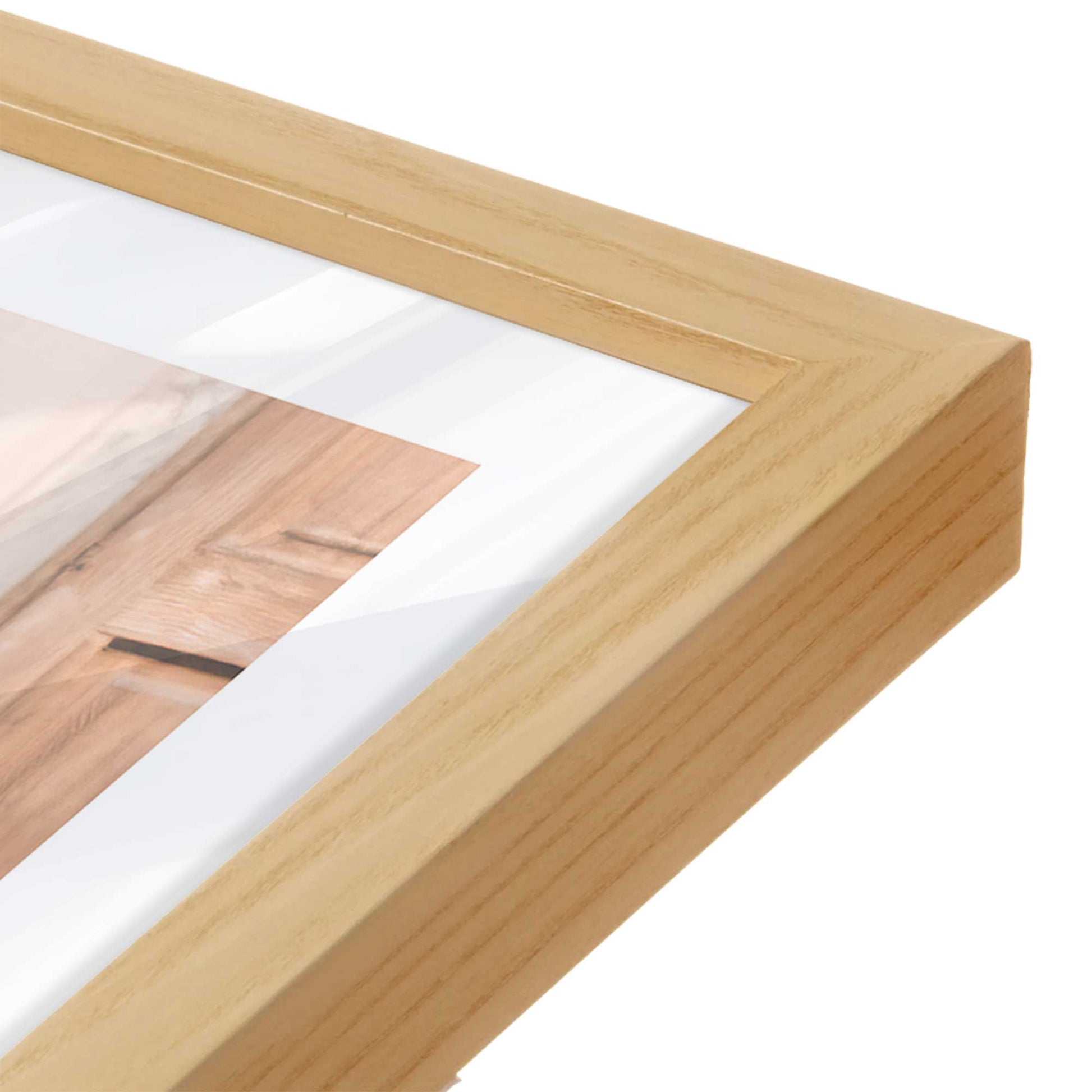 [Color:American Maple], Picture of art in a American Maple frame at an angle