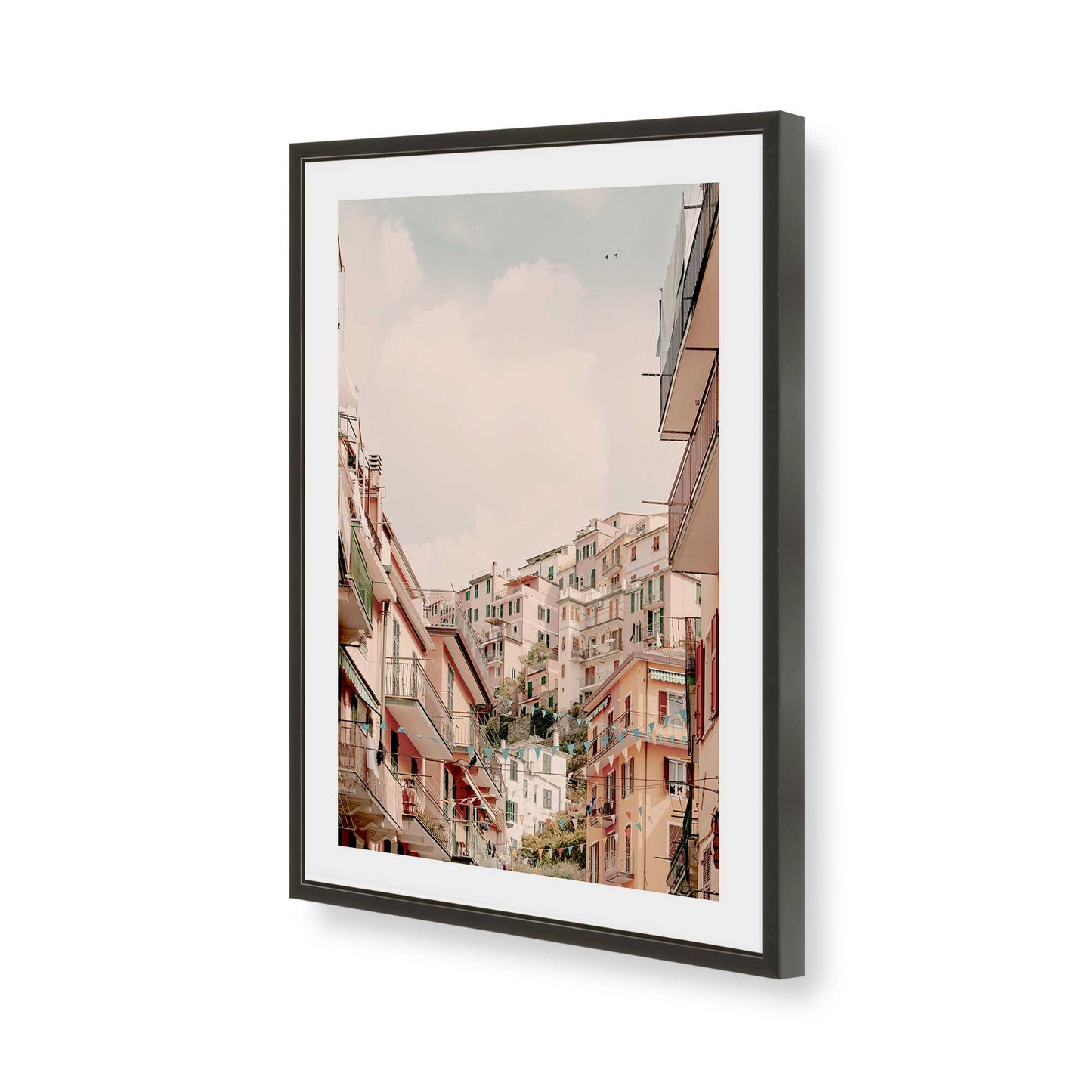 [Color:Satin Black], Picture of art in a Satin Black frame of the corner