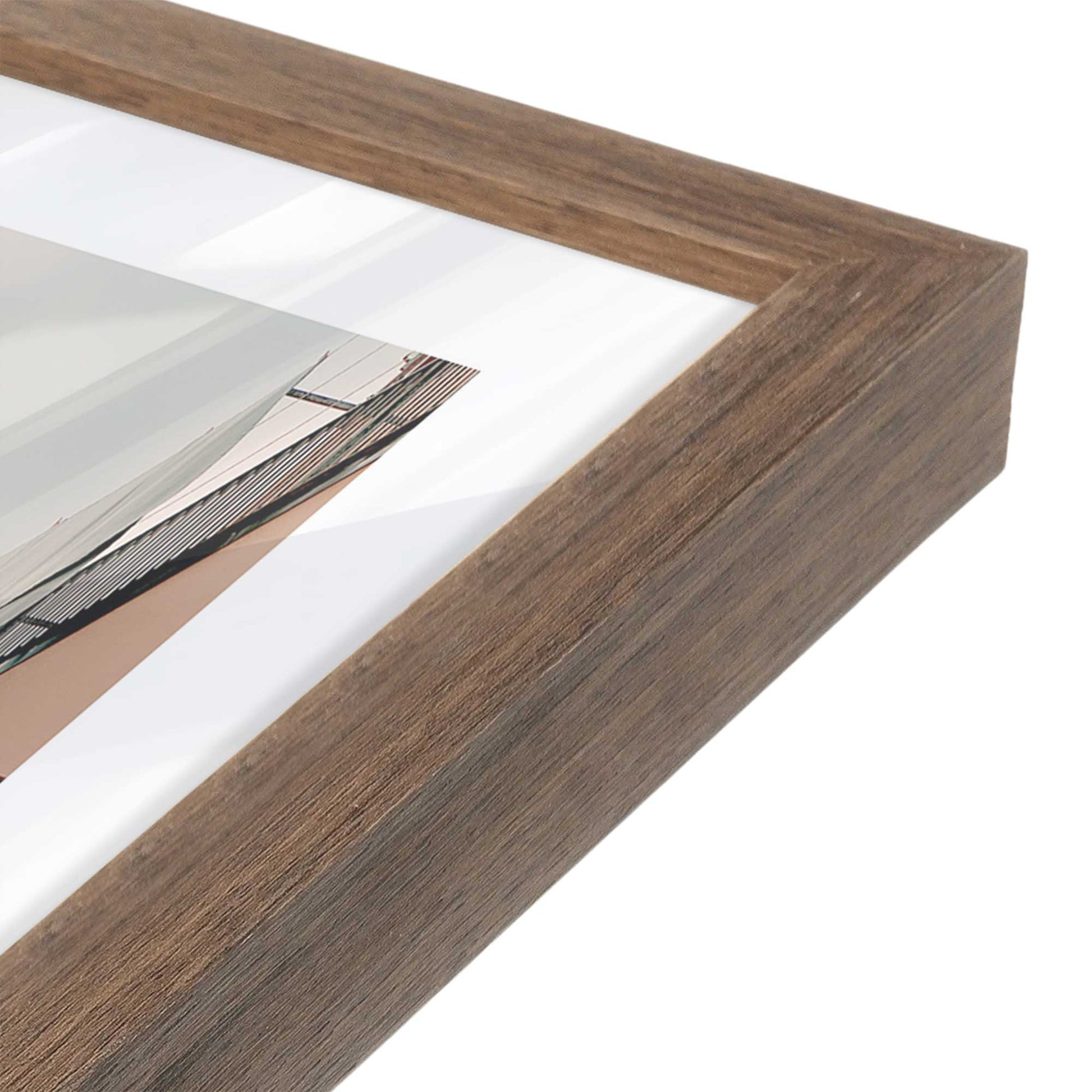 [Color:Walnut], Picture of art in a Walnut frame at an angle