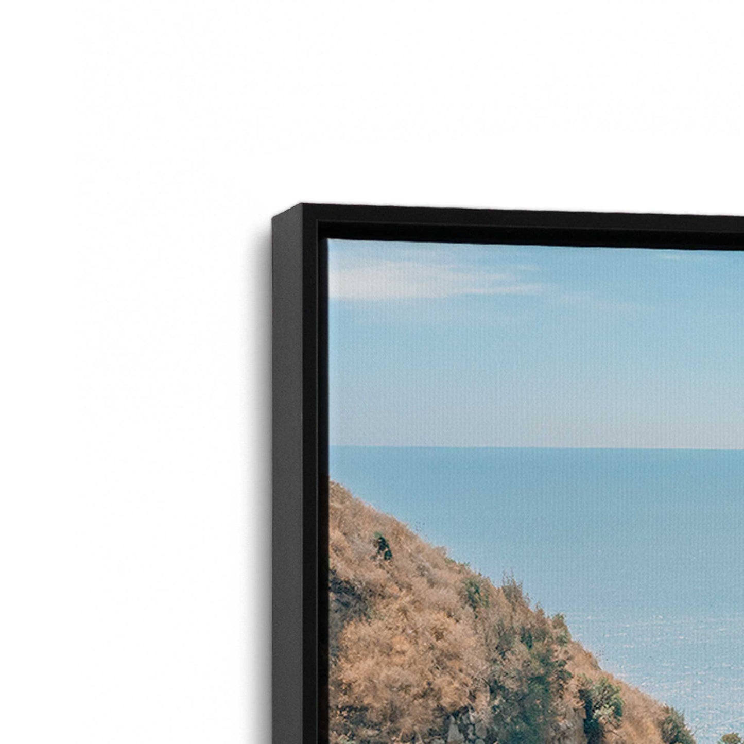 [Color:Satin Black], Picture of art in a Satin Black frame at an angle