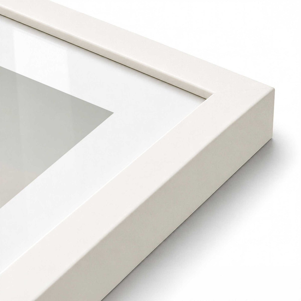 [Color:Opaque White], Picture of art in a Opaque White frame at an angle