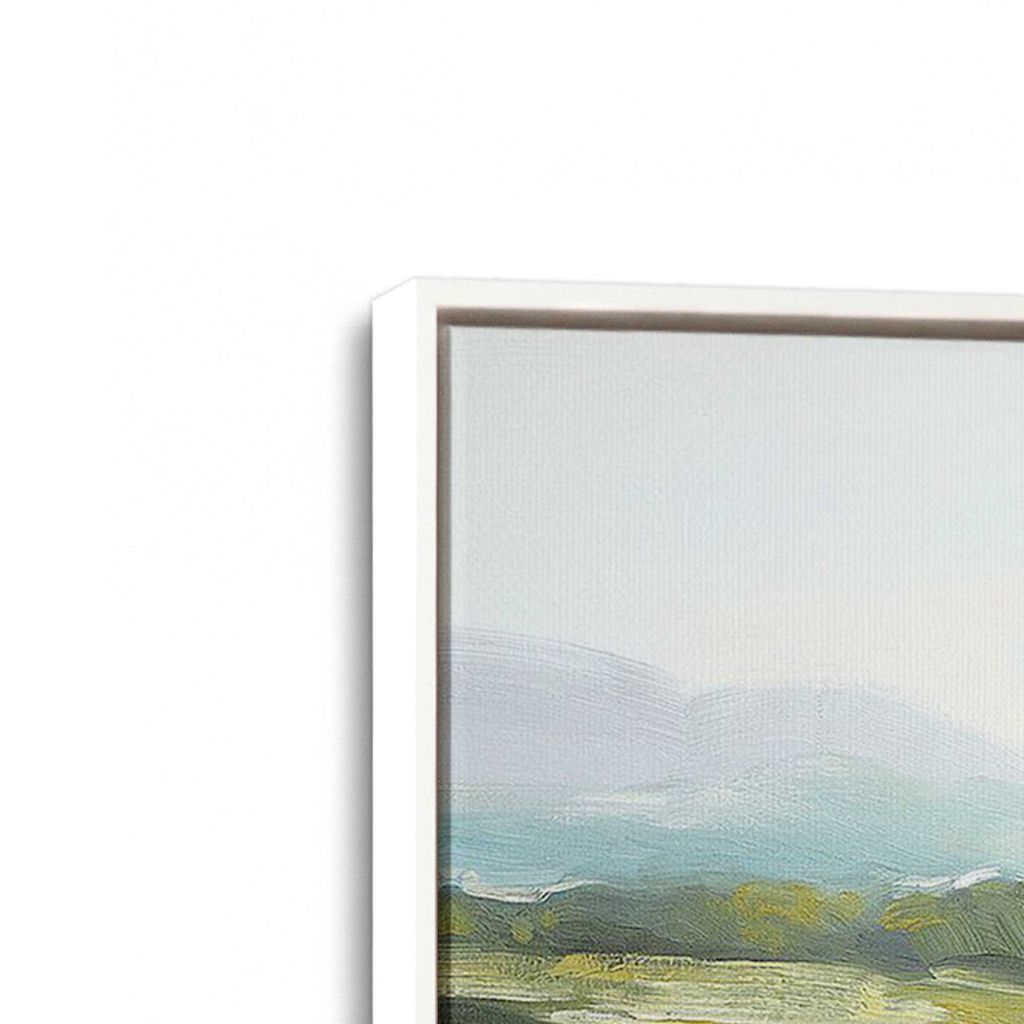 [Color:White], Picture of art in a White frame at an angle
