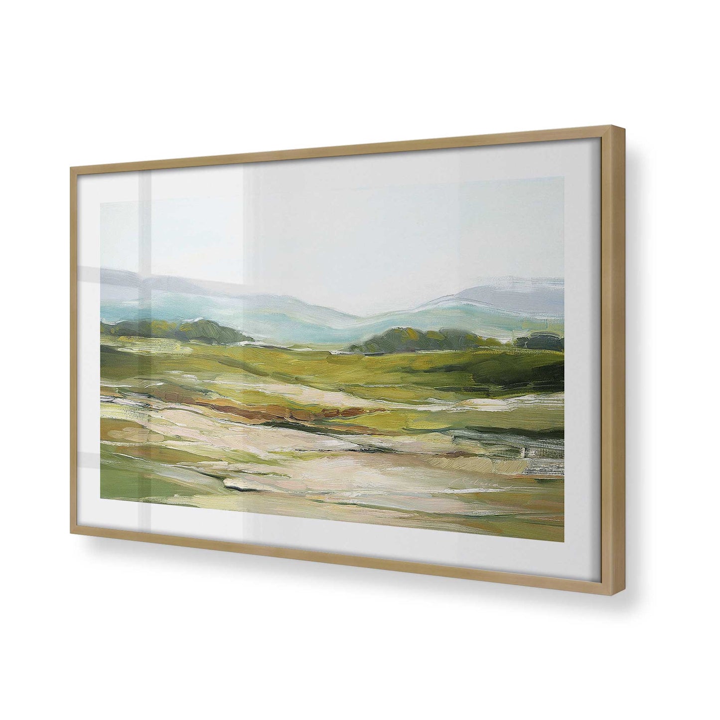 [Color:Brushed Gold], Picture of art in a Brushed Gold frame at an angle