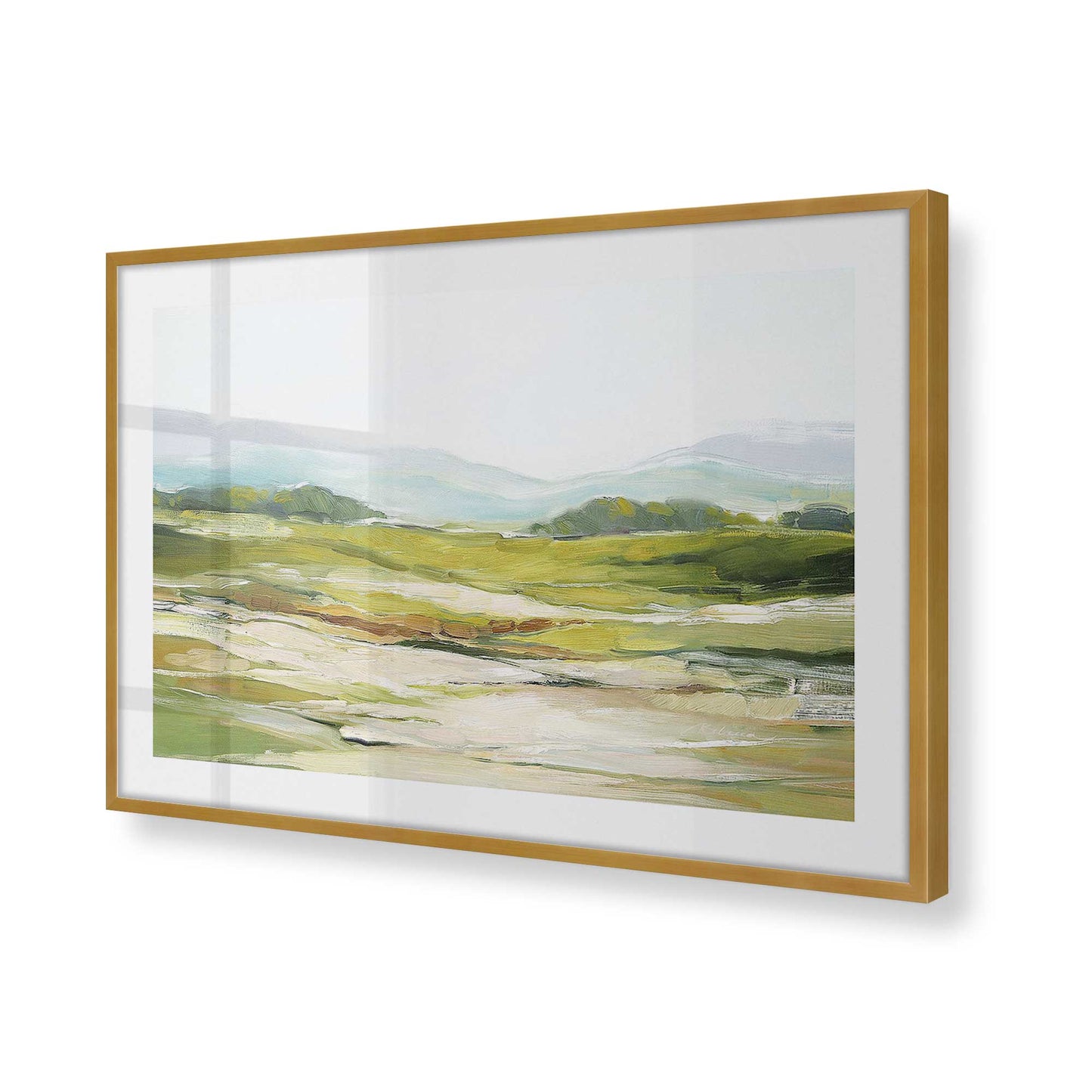 [Color:Polished Gold], Picture of art in a Polished Gold frame at an angle