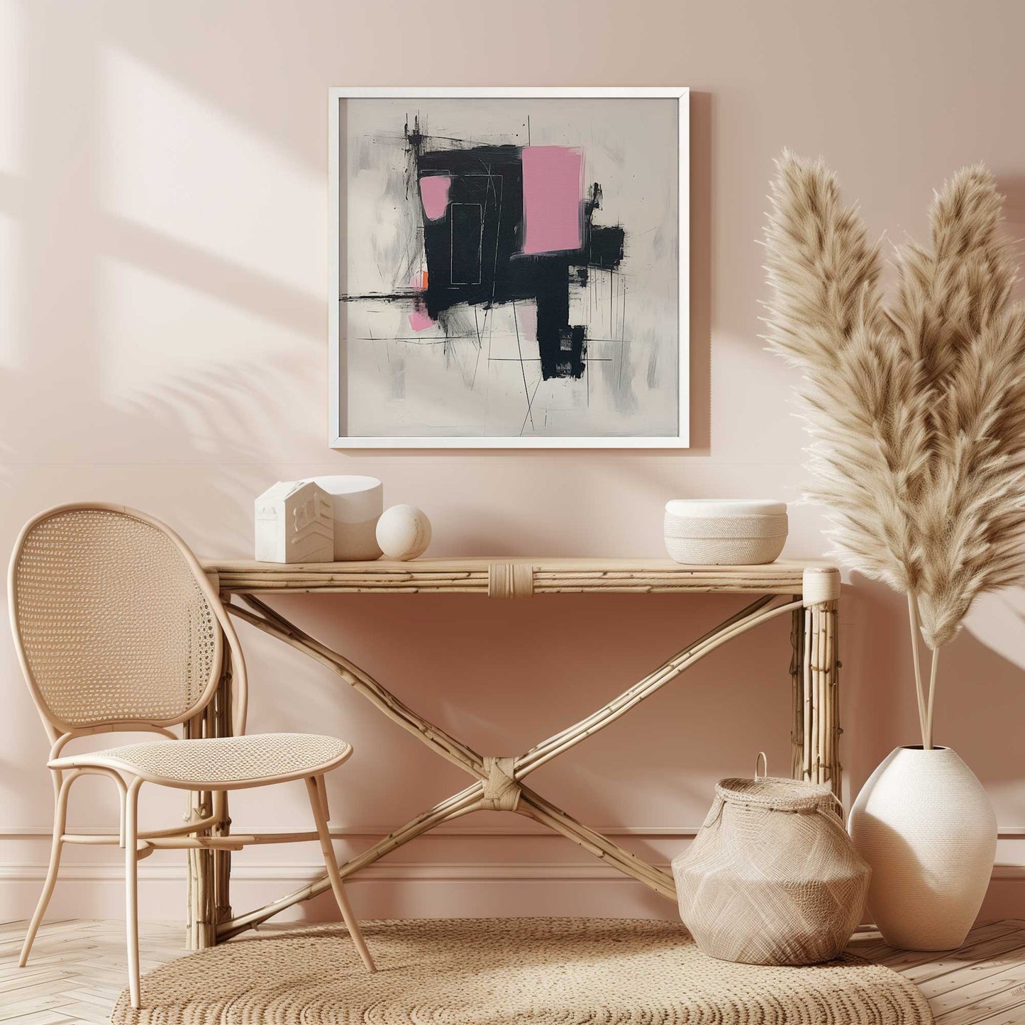 Graphite Pink Fusion v1 Print - Square