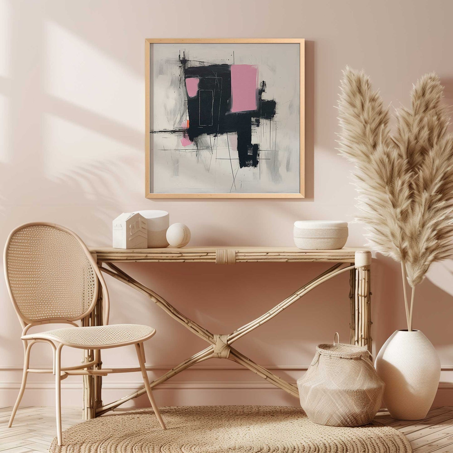 Graphite Pink Fusion v1 Print - Square