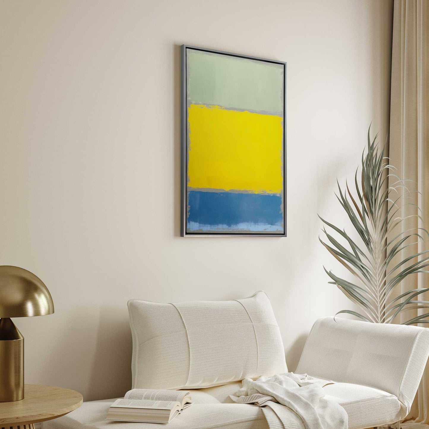 Grey Horizon Glow Print on Canvas