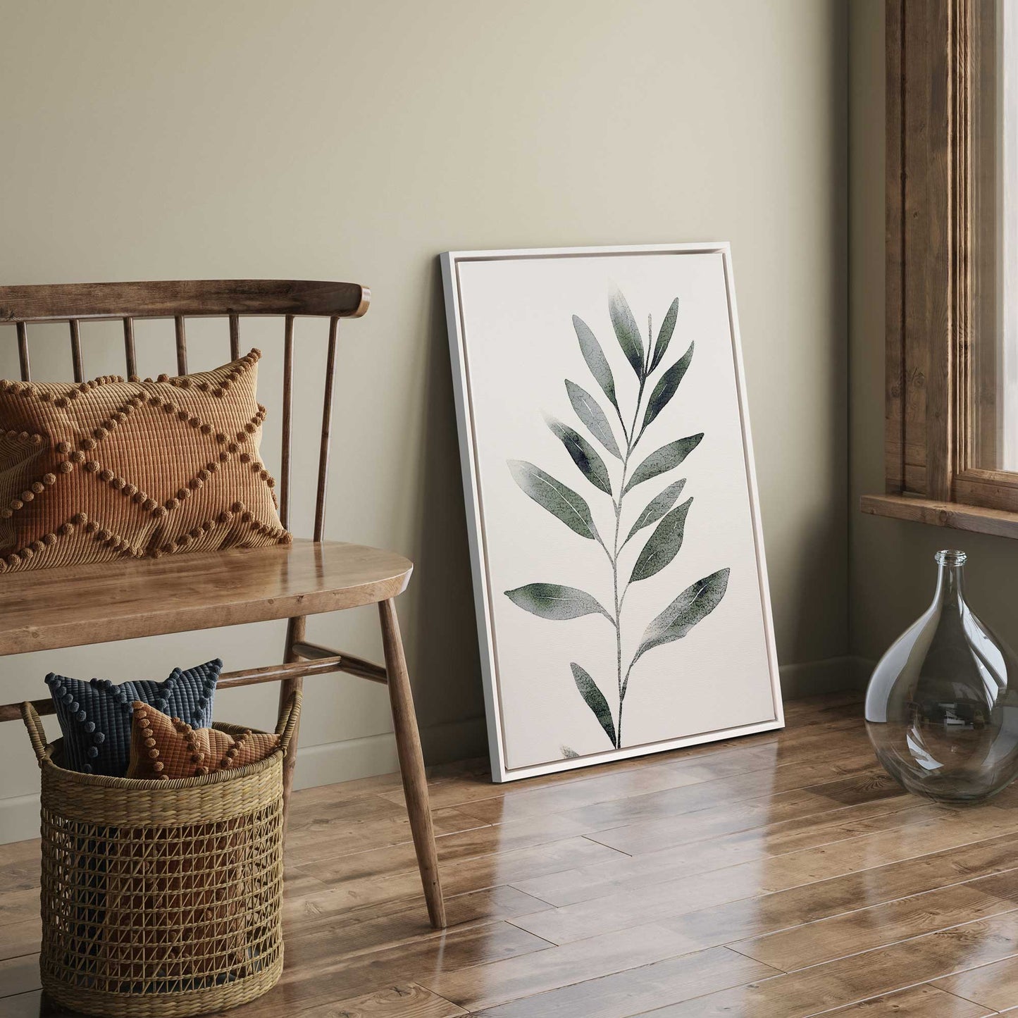 Monochrome Botanica v4 Print on Canvas