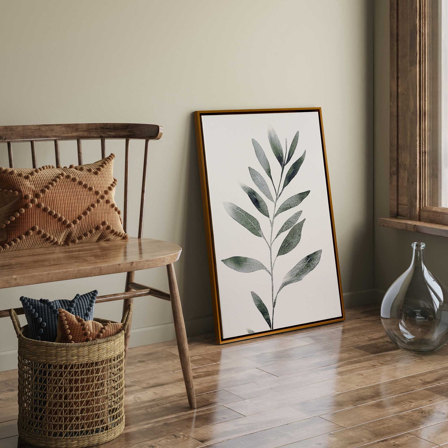 Monochrome Botanica v4 Print on Canvas