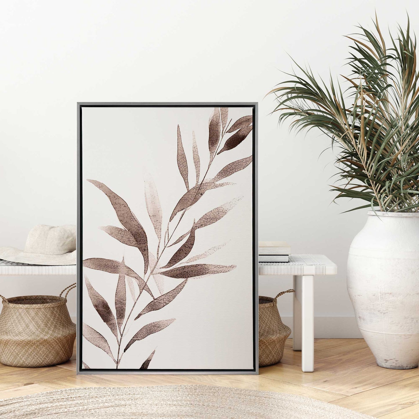 Monochrome Botanica v5 Print on Canvas