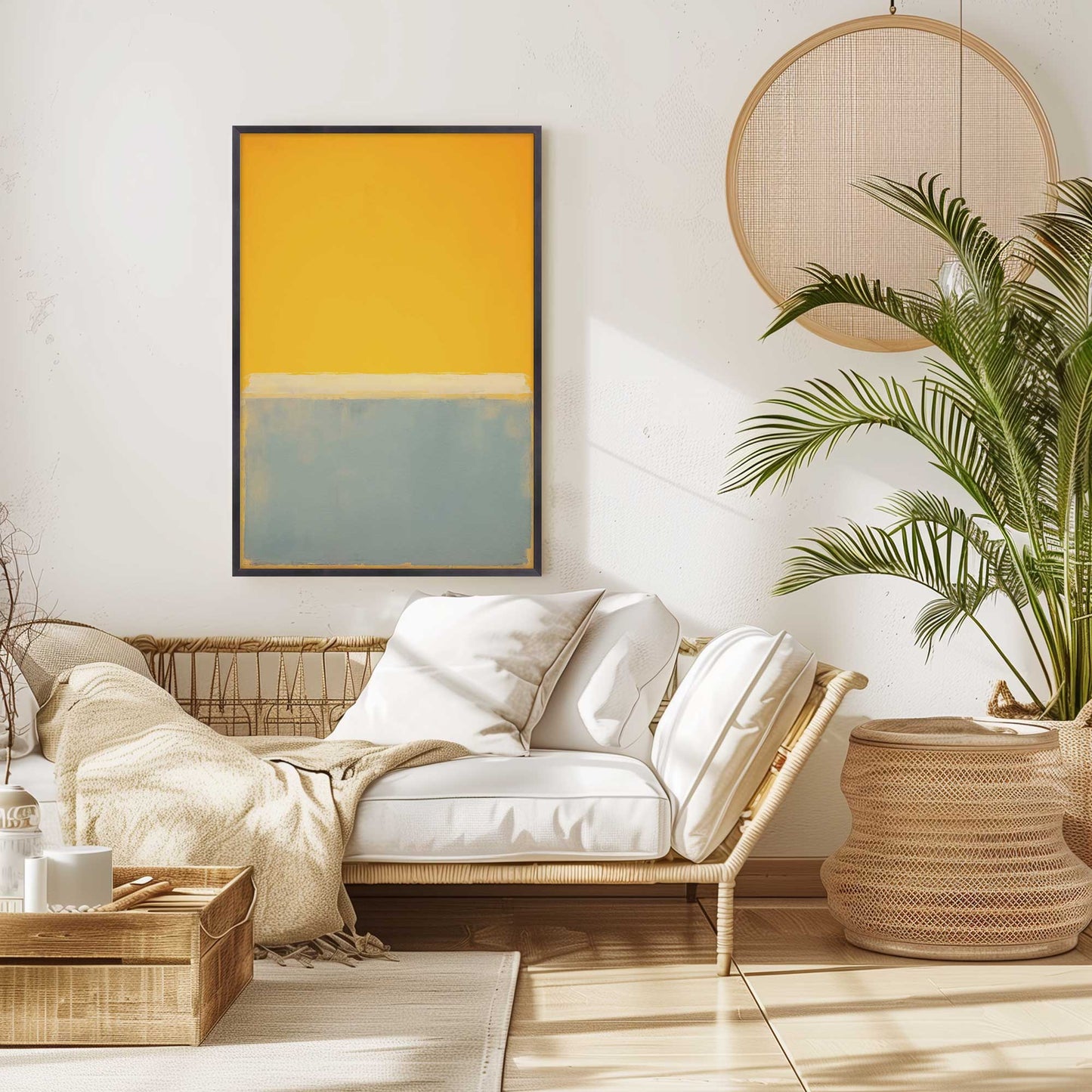Teal Tranquil Sun Print