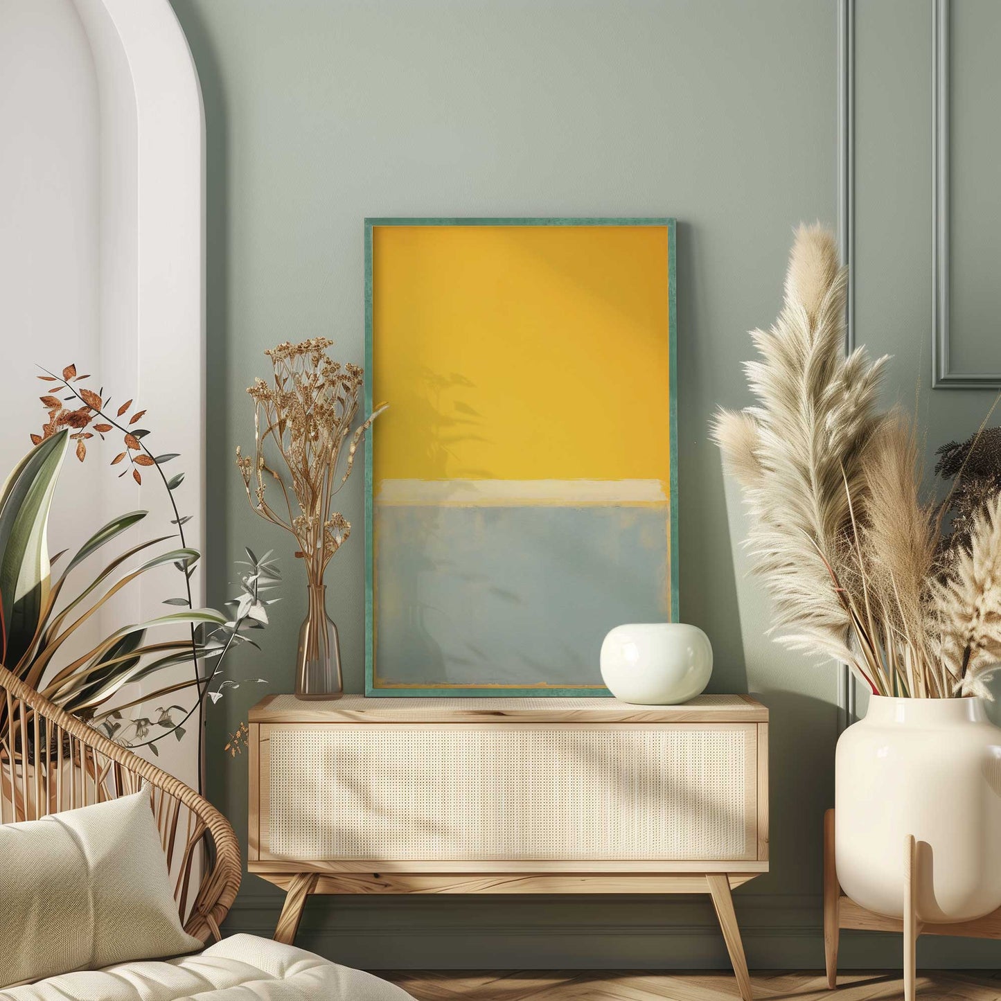 Teal Tranquil Sun Print