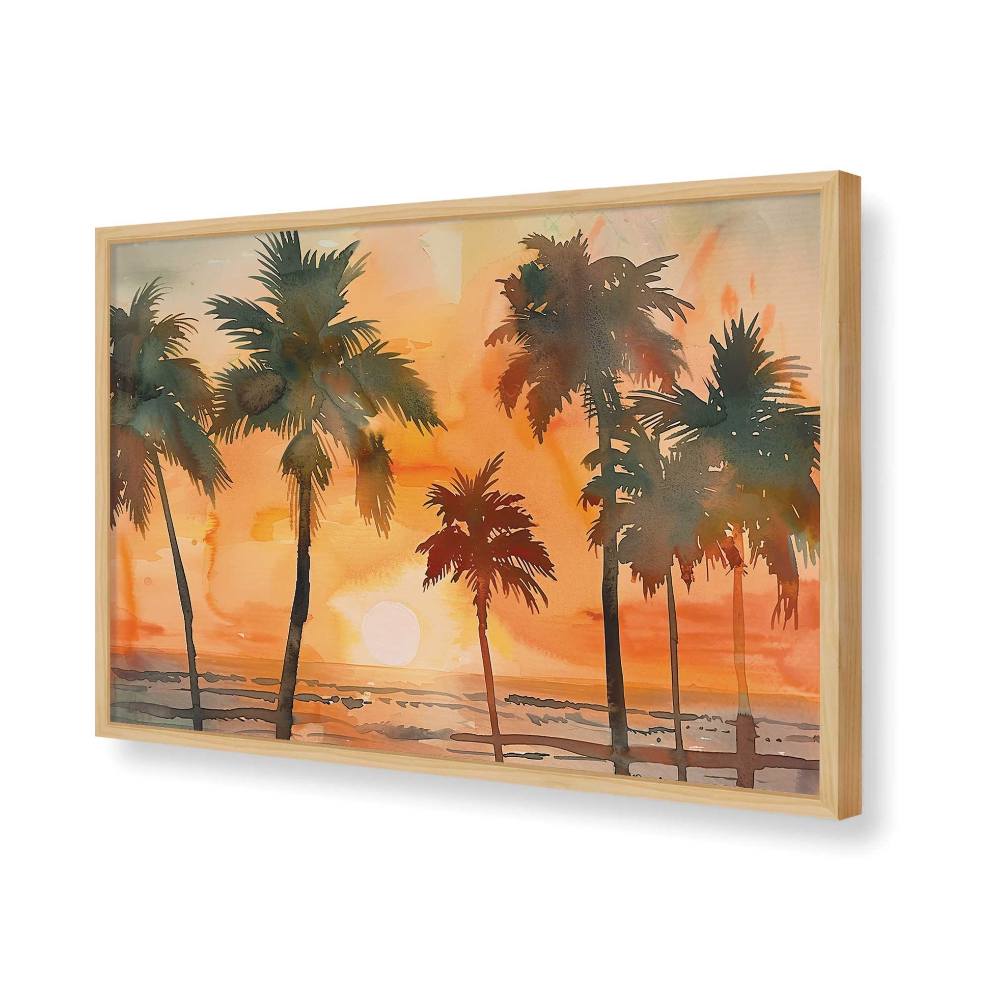 [Color:American Maple], Picture of art in a American Maple frame of the corner