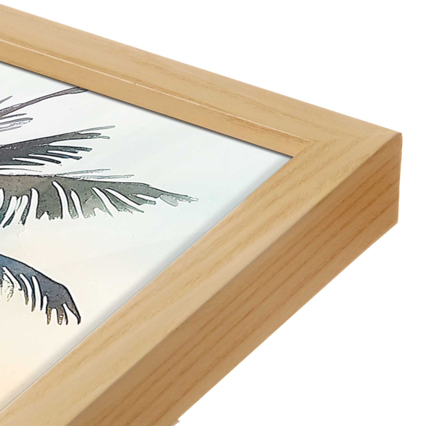 [Color:American Maple], Picture of art in a American Maple frame at an angle