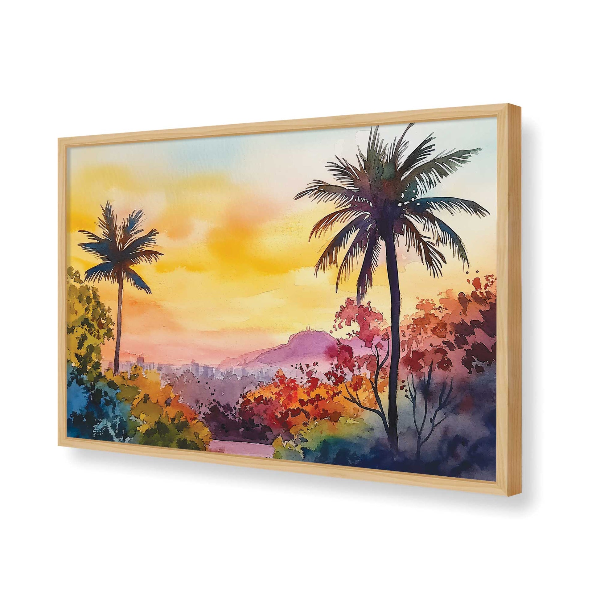 [Color:American Maple], Picture of art in a American Maple frame of the corner