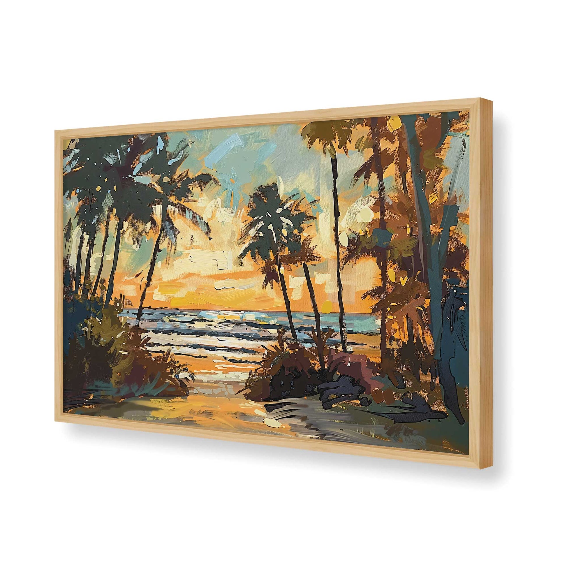 [Color:American Maple], Picture of art in a American Maple frame of the corner