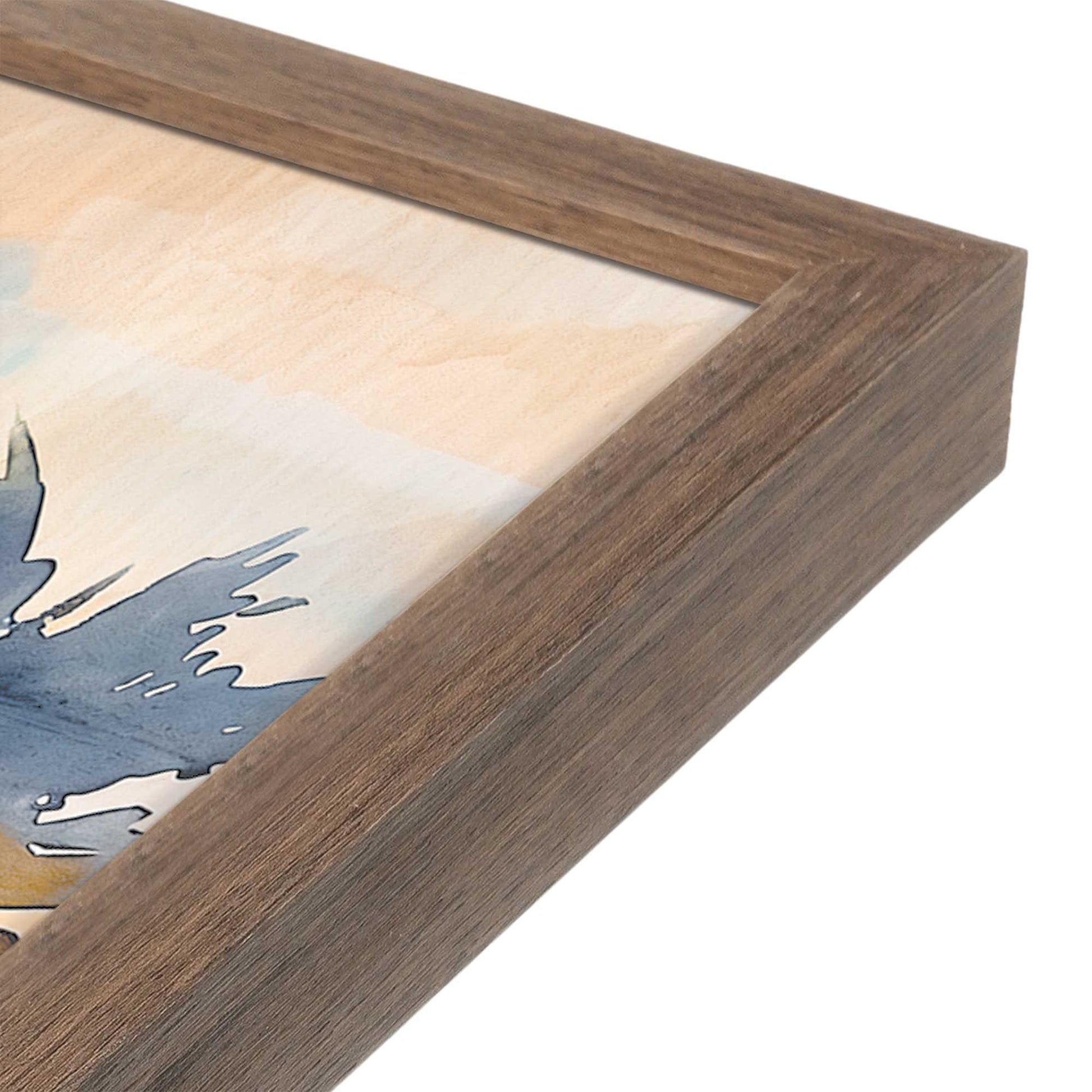 [Color:Walnut], Picture of art in a Walnut frame at an angle