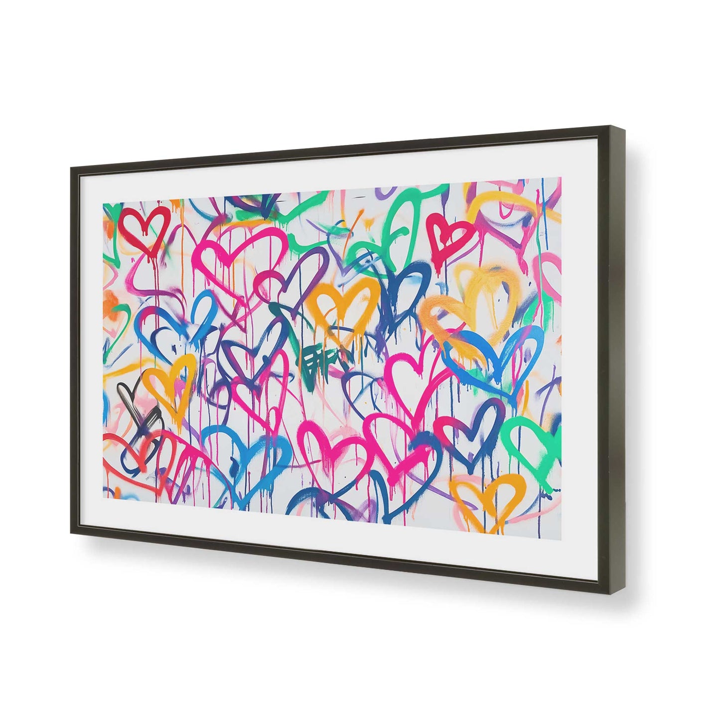 [Color:Satin Black], Picture of art in a Satin Black frame of the corner