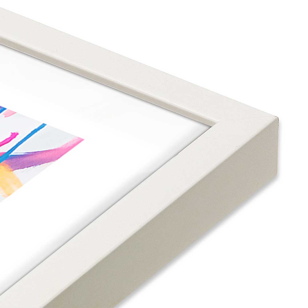 [Color:Opaque White], Picture of art in a Opaque White frame at an angle