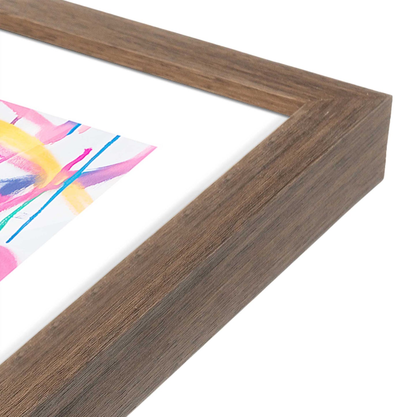 [Color:Walnut], Picture of art in a Walnut frame at an angle