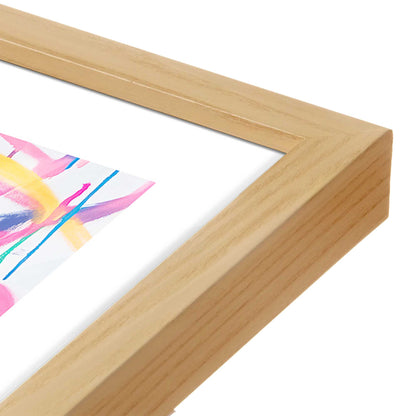 [Color:American Maple], Picture of art in a American Maple frame at an angle