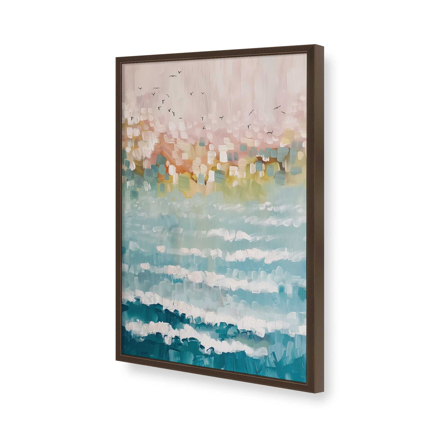 [Color:Brown], Picture of art in a Brown frame of the corner