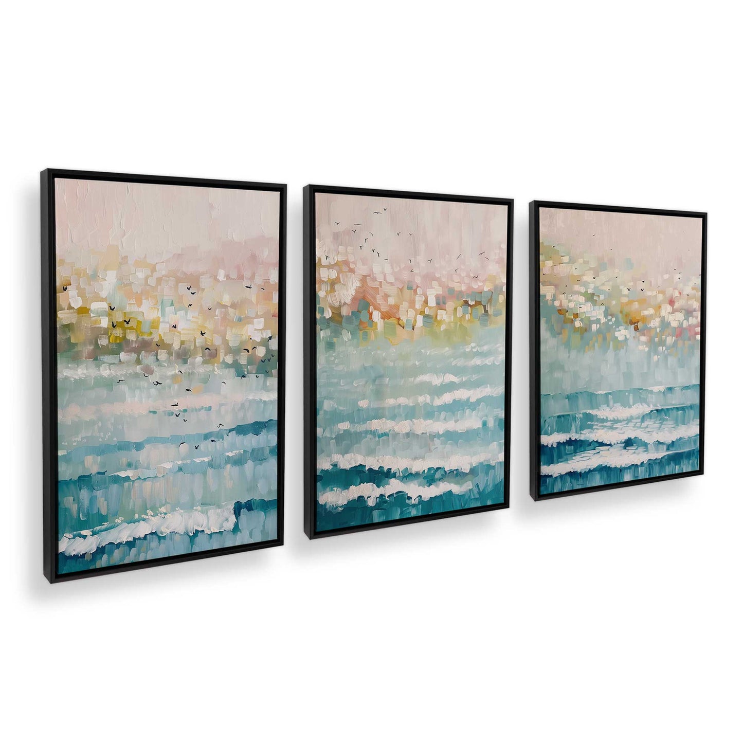 [Color:Satin Black], Picture of art in a Satin Black frame at an angle